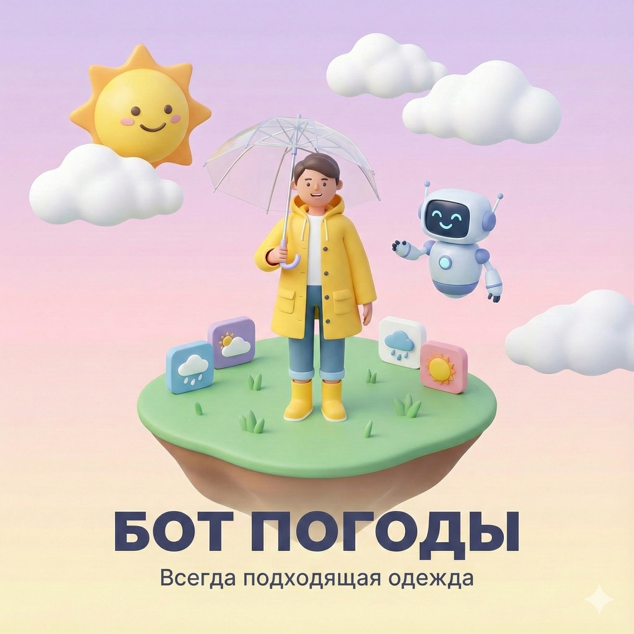 Интерфейс бота с рекомендацией одежды на день